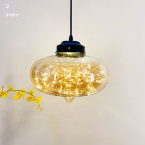 Diameter 25 / 28CM Luminous Flux 110lm Glass Pendant Light For Wedding