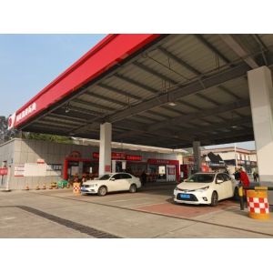 Quality Q345 Fuel Pump Canopy 100m Service Station Canopy Rectangle 300m for sale