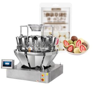 Quality Customized Automatic Nuts Packing Machine with 10&quot; Color Touch Screen 30-60BPM and 10g-300g Weighing Range for sale