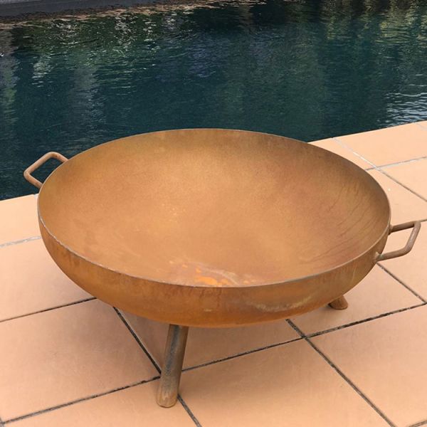 Round Corten Steel Fire Pit Garden Decorative Corten Steel Fire Bowl