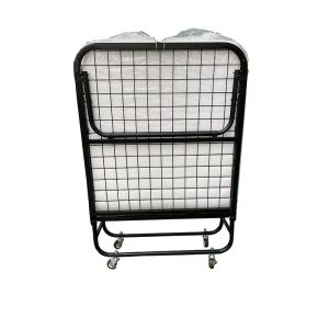 Modern Design Style Black Folding Metal Bed with Mattress Portable and