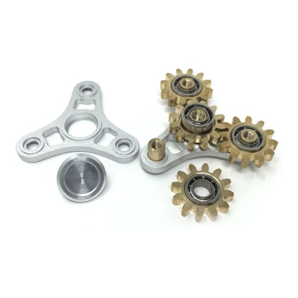 Stress Relief Toys Four Tooth Linkage Pure Copper Gyroscope Fidget Spinner for Adults
