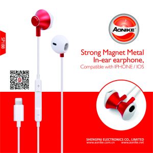 MP4 Lightning Cable Earphones Metal Wired Sound Bass Earbuds