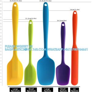 Silicone Rubber Spatula Set, For Cooking & Baking, Dishwasher Safe, 5pcs Spatula