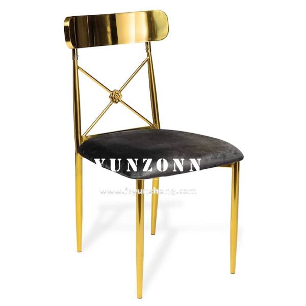 Banquet Party Rental Gold Stainless Steel Hotel Wedding Chairs For Events Hall
