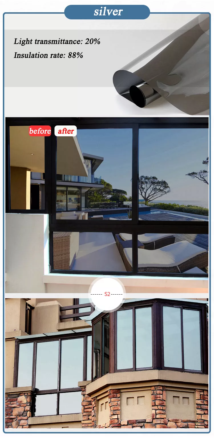 UV Blocking Matte Foil Frosted Glass Static Plastic Film Window Tint Film Heat Insulation 1000mm