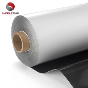 China Rubber Magnet Roll White PVC/Permanent Magnetic Sheet Roll/Magnetic Roll Material on sale