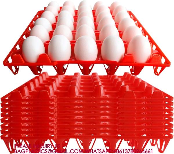 Plastic Egg Tray Egg Crates 30-Egg Flats, Stackable Egg Cartons Hold Multiple