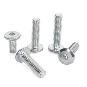 Sample Carbon Steel Zinc Plated DIN7420 Flat Round Head Hexagon Socket Screw for
