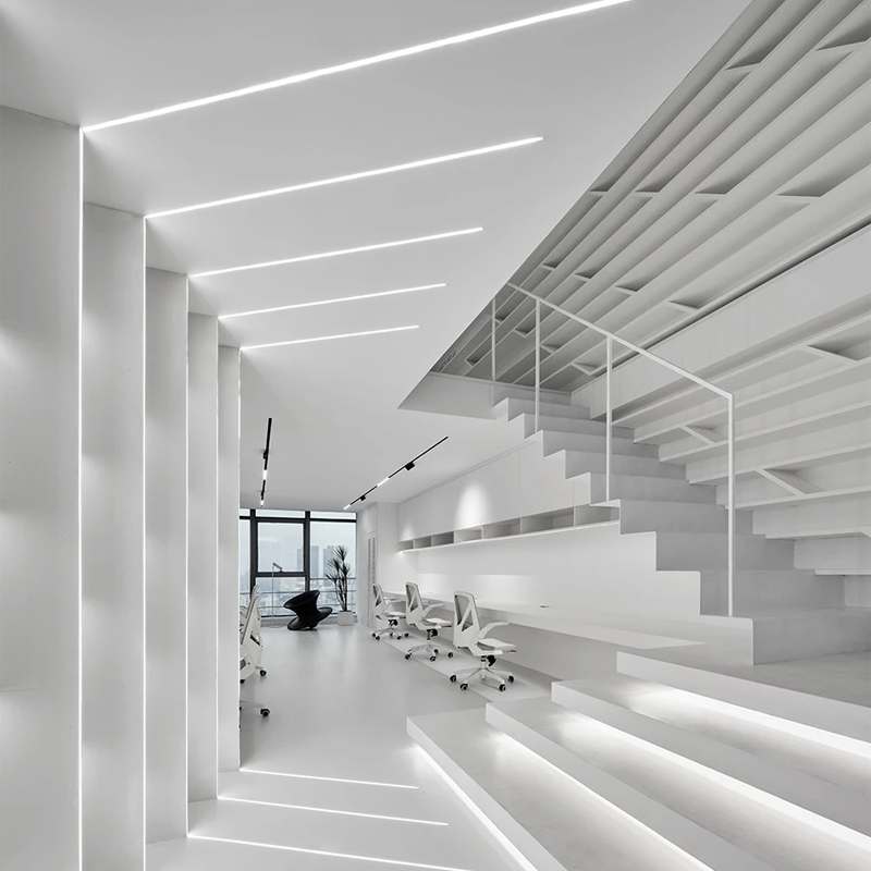 H8mm LED Aluminum Extrusion Profiles with PC diffuser for floor lighting