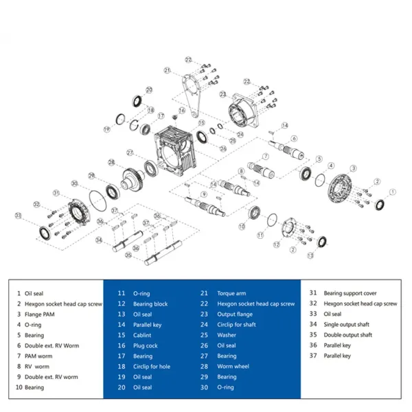 Round Flange NMRV030 Worm Reducer Gearbox For Nema23 Induction Motor