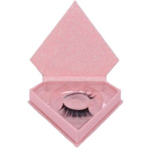 Custom Silver Glitter False Eyelash Clamshell Gift Box