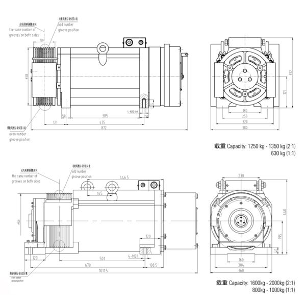 20 Poles DC 110V 320mm Sheave Elevator Lift Traction Machine Motor