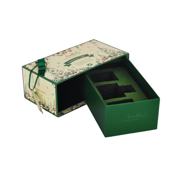 Buy Rectangle Candle Cardboard Cosmetic Box With Foam Insert OEM ODM at wholesale prices