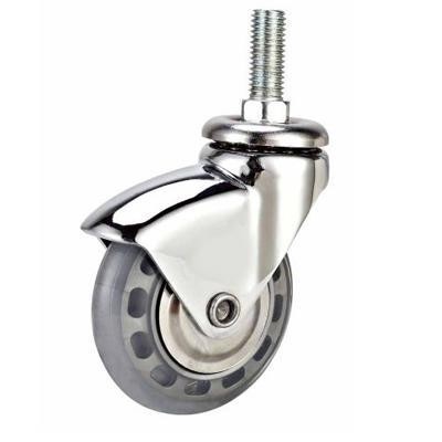 Buy 05-Transparent caster 75mm transparent PU caster with screw stem at wholesale prices