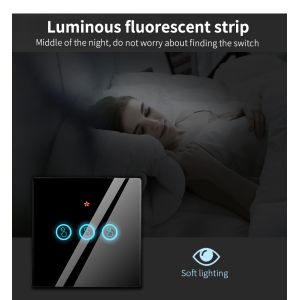 tuya WiFi wireless remote control switch tempered glass panel with mini smart