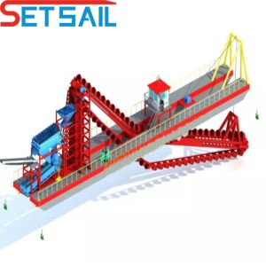 Marine Steel Plate Diesel Engine Chain Bucket Sand Dredger for Reservoir