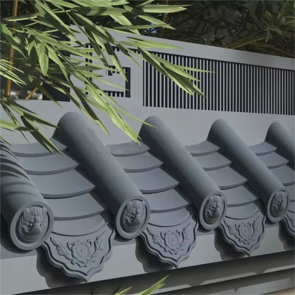 Buy Traditional Temple Roofs Antique Chinese Unglazed Grey Clay Roof Tile at wholesale prices