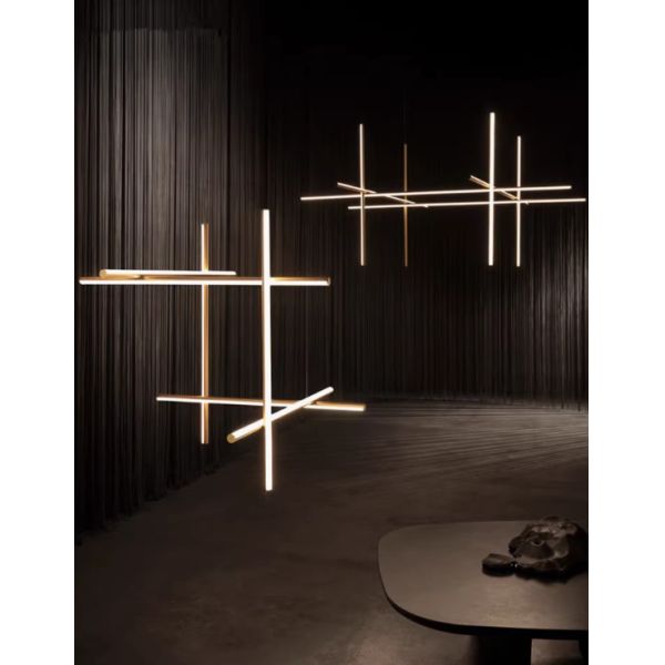 Light luxury simple gold led project chandelier designer model room cafe restaurant chandelier