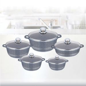 OEM/ODM Kitchen Pots Granite Aluminum Pans And Pots Double Bottom Nonstick