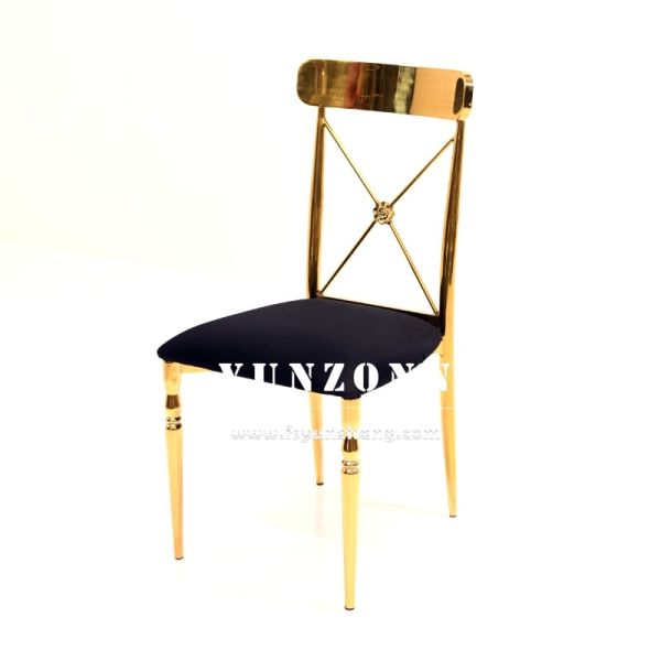 Banquet Party Rental Gold Stainless Steel Hotel Wedding Chairs For Events Hall