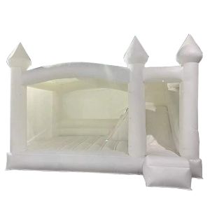 China Pure White Wedding Bounce House With Slide Kids Jumping Castle on sale