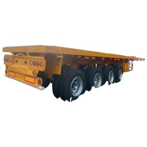 Flat Container Semi-trailer Low-priced Heavy-duty 4-axle 100t Export Brand New Container Trailer Manufacturer Direct Sales