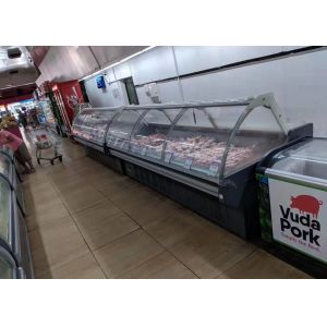 Butchery Curved Glass Deli Food And Packed Meat Display Case