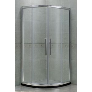 Curved With Bright Silver Frame Shower Doors Aluminum Alloy SGCC Certification