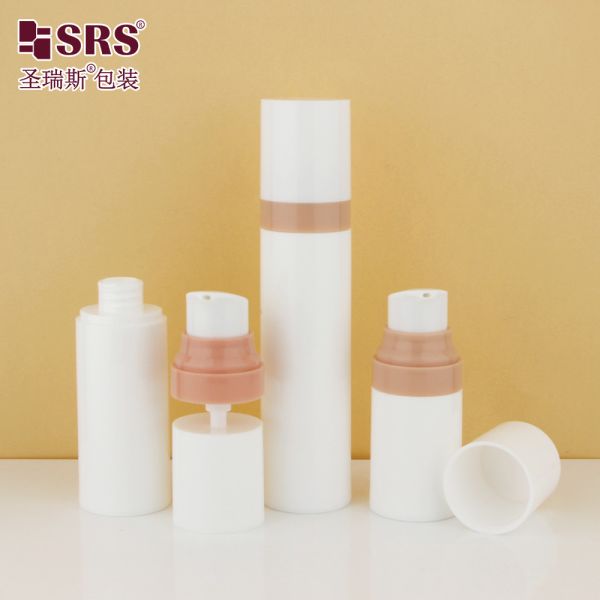 PA0204 15ml 30ml 50ml Injection Pink Pump Customization PP PCR Recycled Material Glossy Airless Bottle For Facial Cream