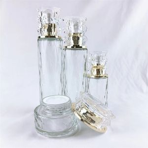 50ml 100ml Cosmetic empty glass jar with gold cap