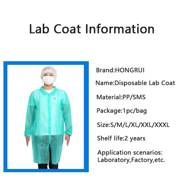 OEM Service Acceptable Multiple Color Option Disposable Lab Coat with Knitted Cuff or Elastic Cuff OEM