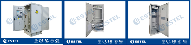 Galvanized Steel Material Outdoor Telecom Cabinet 24U Single Wall With Fan Cooling