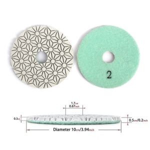 Thickness 3mm Dry 3 Step Vitrified Diamond Polishing Pads 100mm