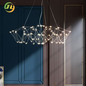 JYLIGHTING Customized Stainless Steel Irregular lines LED Chandeliers Firefly