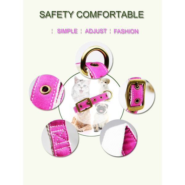 C505 Wholesale Adjustable Canvas Cotton Waterproof Pet Dog Training Collar Sublimation
