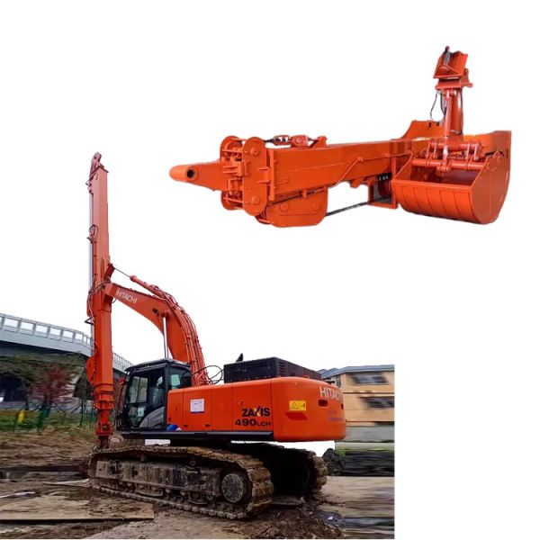 Telescopic Boom Long Arm Excavator Excavator Telescopic Arm Clamshell Telescopic