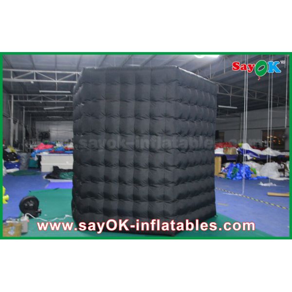 Portable Photo Booth 2.5m Inflatable Black Octagon Photo Booth WIth LED Light OXford Cloth