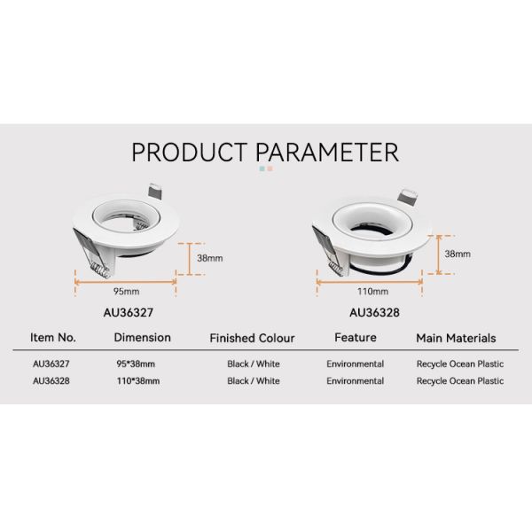 Gyro 360 Rotated Downlight Frames Ocean Led Recessed Light Housing