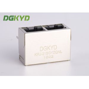2 Port Integrated magnetics 8P8C RJ45 Ethernet Connector with G/Y Led for Switch