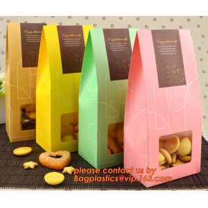 Customize Translucent Window, Brown Greaseproof Kraft Paper Bag, Special Opp