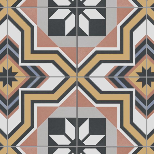 25x25cm Yellow Pink Ceramic Rustic Tile for Bathroom Kitchen Floor