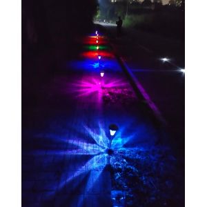 7-Color Solar Garden Pathway Lights IP65 Waterproof Stainless Steel
