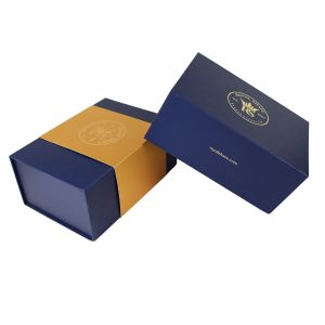 Blue foldable Rigid Cosmetic Box For Beautiful Makeup Packaging