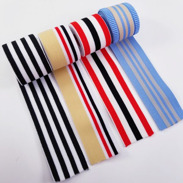 Wide 4CM Jacquard Striped Ribbon For Underwear Waistband Jacquard Elastic Band