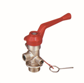 Fire Extinguisher Spare Parts Brass Valve , Red Handle Fire Extinguisher