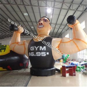 Quality Big inflatable man lifting weights, great advertising for gyms for sale