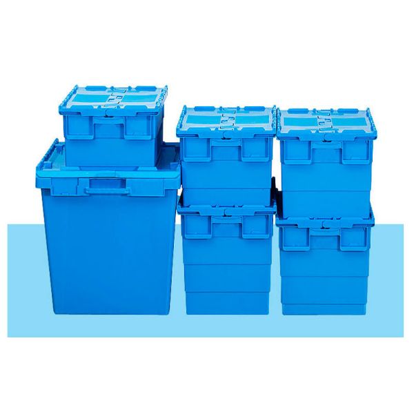 More colors 100% Virgin Polypropylene Stack Nest Containers Attached Lids 600