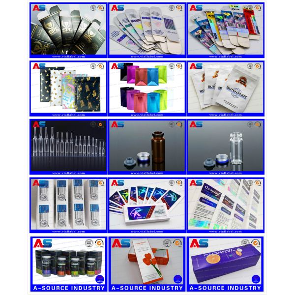 Custom 30ml Vial Labels Brushed Aluminum Foil Printing For Pharma Grade Peptide pharmacy labels stickers