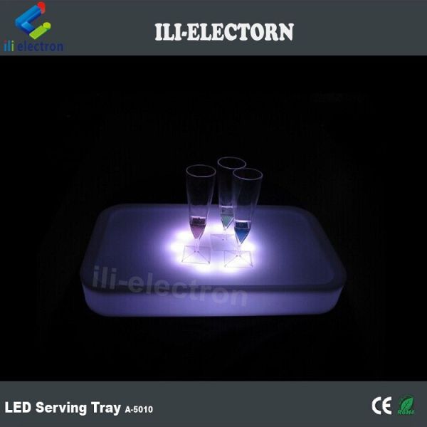 party club used wireless control color changing illuminated electric serving tray